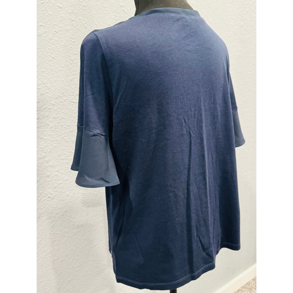 Nautica Women's Navy Blue Short Sleeve Pocket Tee - Size Large - Picture 6 of 8